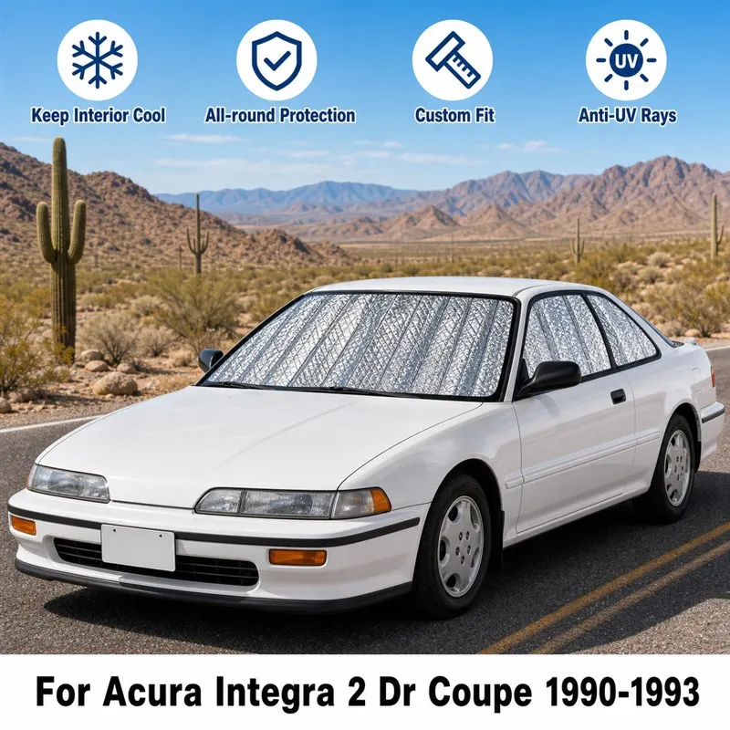 

For Acura Integra 2 Dr Coupe 1990-1993 Full Set Car Window Sunshades UV Block Privacy Heat Insulated Foldable Car Curtain