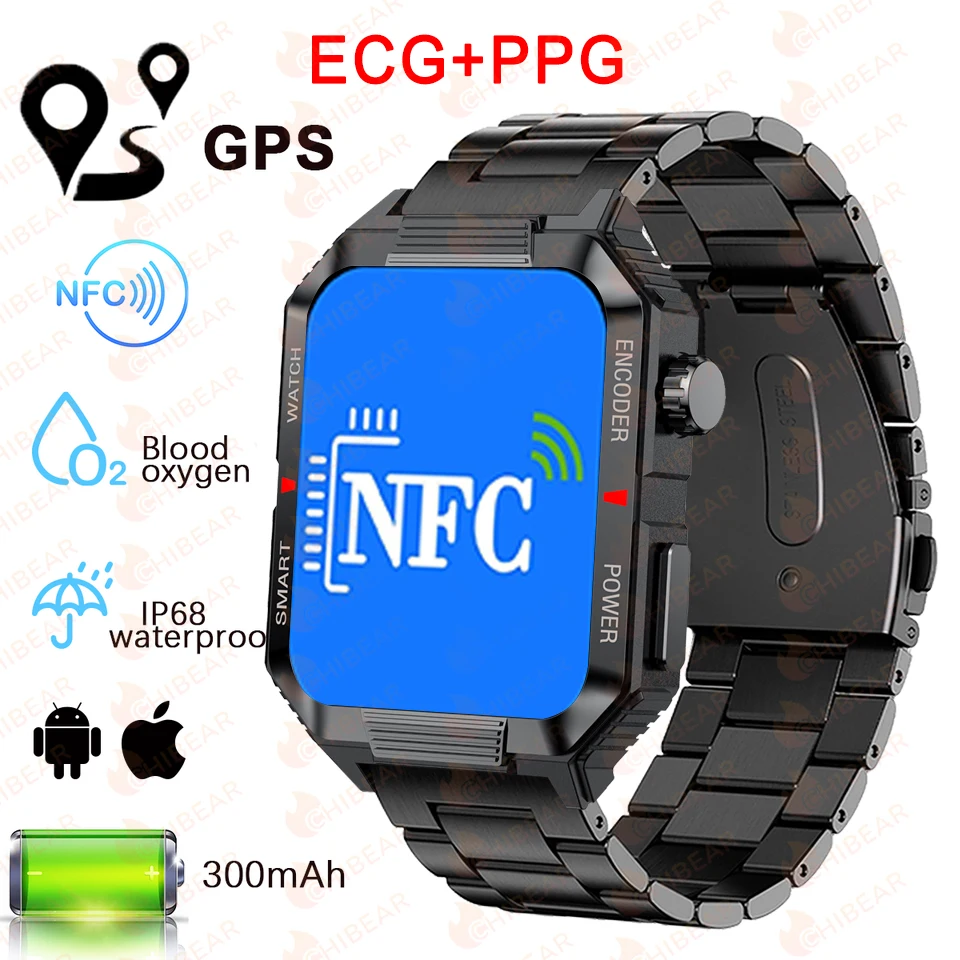 

Для HUAWEI XIAOMI NFC ЭКГ + PPG SmartWatch Мужские 2,01-дюймовый AMOLED-экран Мониторинг здоровья Водонепроницаемые Bluetooth-вызовы Смарт-часы
