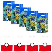 10/50Pcs Pokemon Party Gift Bags Pokeball Candy Packing Bag Loot Bag Kids Birthday Decoration Baby Shower Wedding Goodie Bag