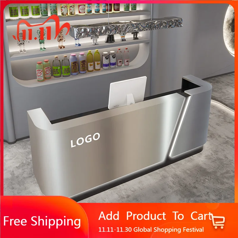 

Design Aesthetic Reception Desks Stainless Steel Best Company Desks Modern Luxury Beauty Unique Scrivania Commercial Furniture