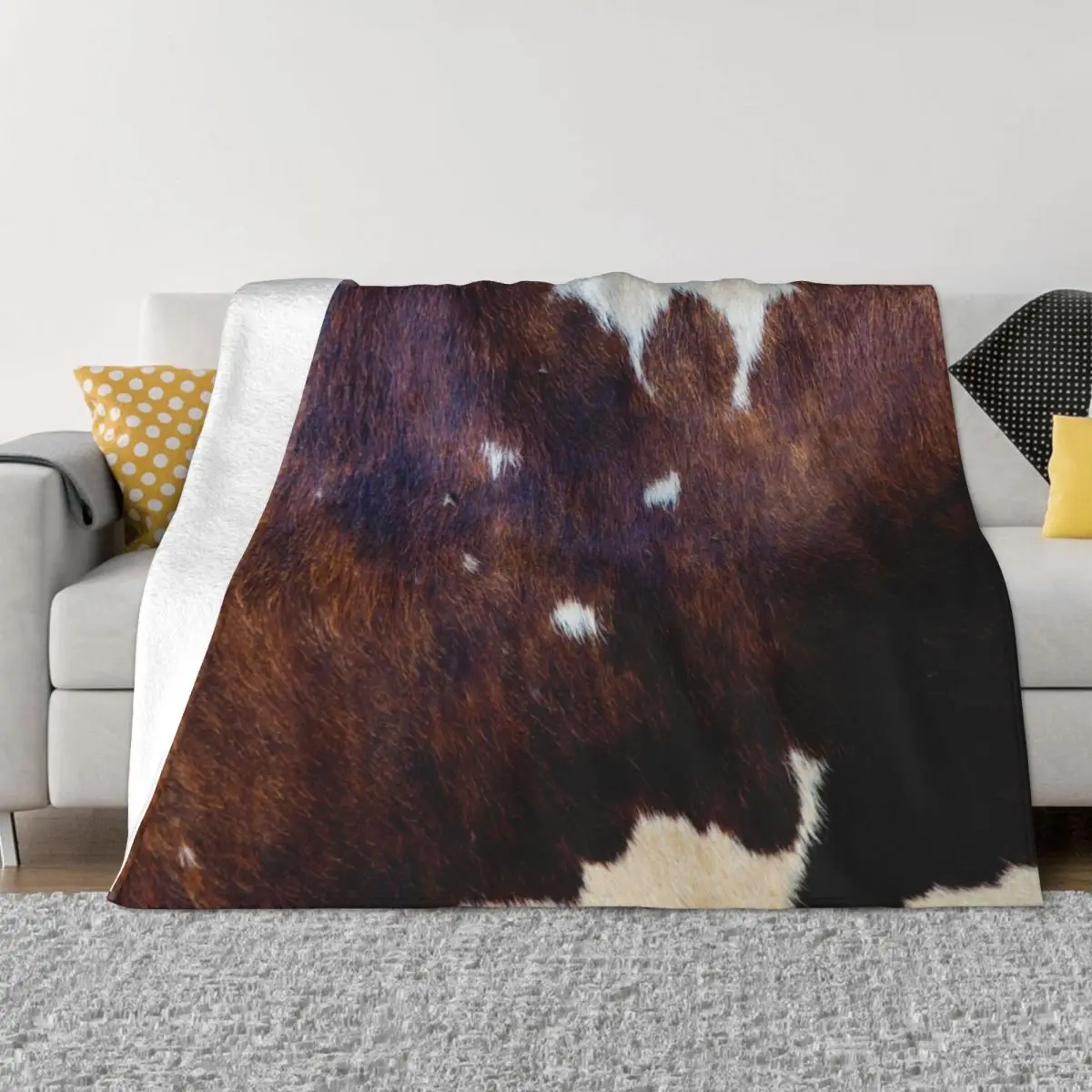 Rusty wild cowhide decor Throw Blanket Sleeping Bag Blanket Luxury Designer Blanket Personalized Gift cosplay anime