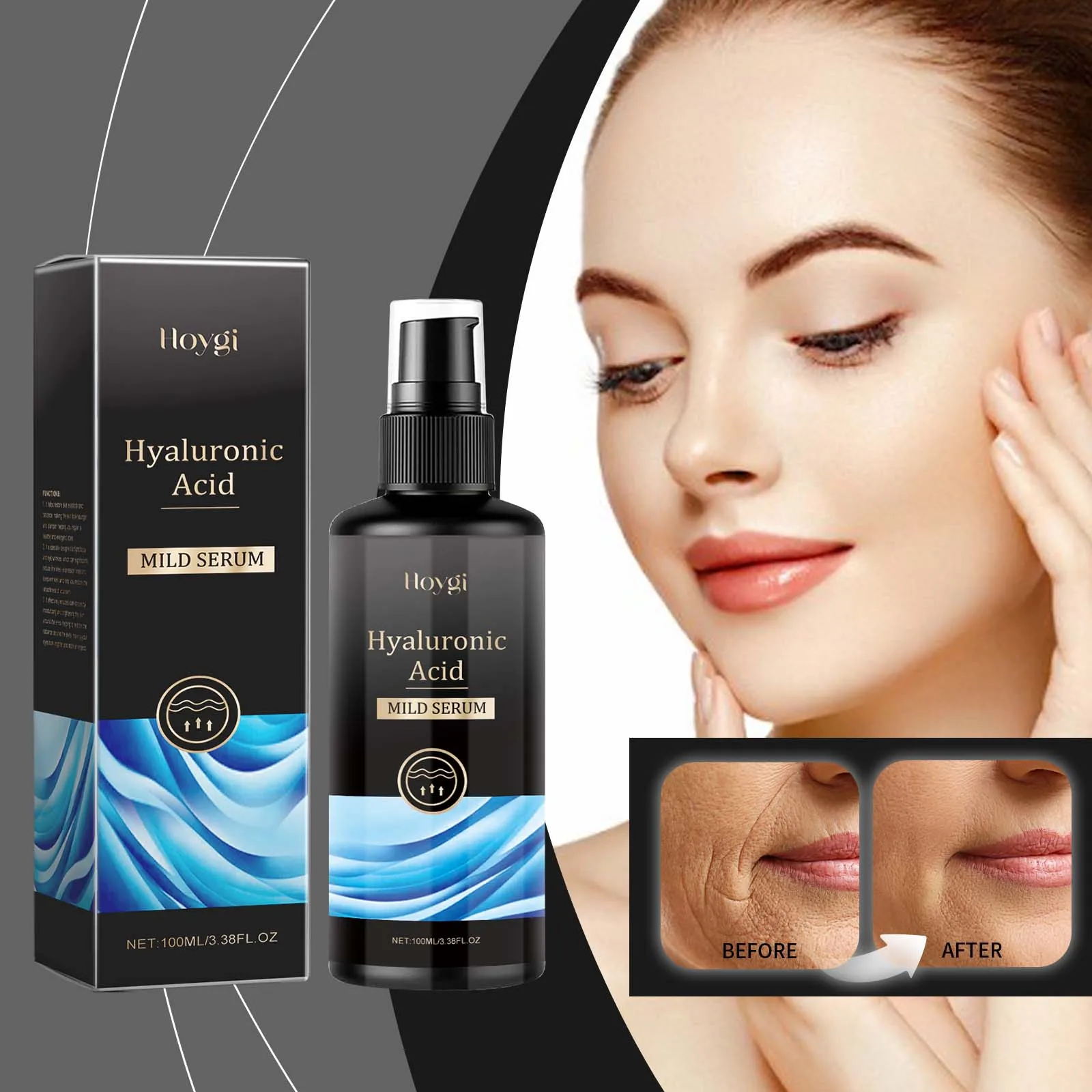 Hyaluronic Acid Serum - Hydrating Face Serum for Plump, Dewy Skin, 100ml/3.38 Fl Oz, Lightweight & Fast-Absorbing