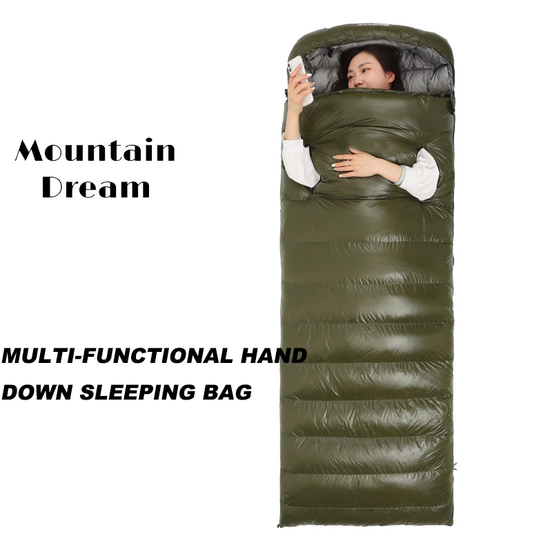 The warm envelope goose down sleeping bag of Mountain Dream can stretch out a camping thermal Duvet