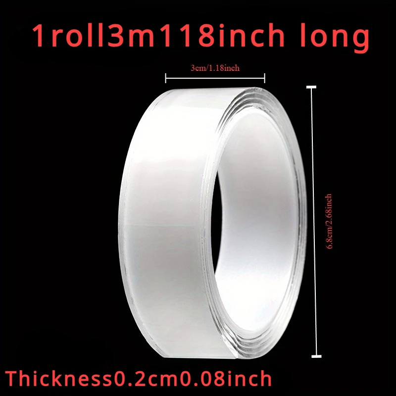 3M Length Thicked and Viscosited Magic Nano Tape Double-sided Adhesive Tape Is Fixed on the Wall without Leaving Traces