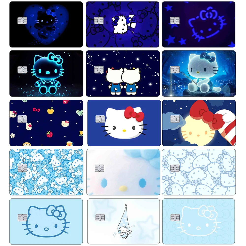 

Cartoon Kitty Credit Card Skin Stickers Anime Matte Sticker Suitable for General Credit Cards and Other 85.60mm × 53.98mm Cards