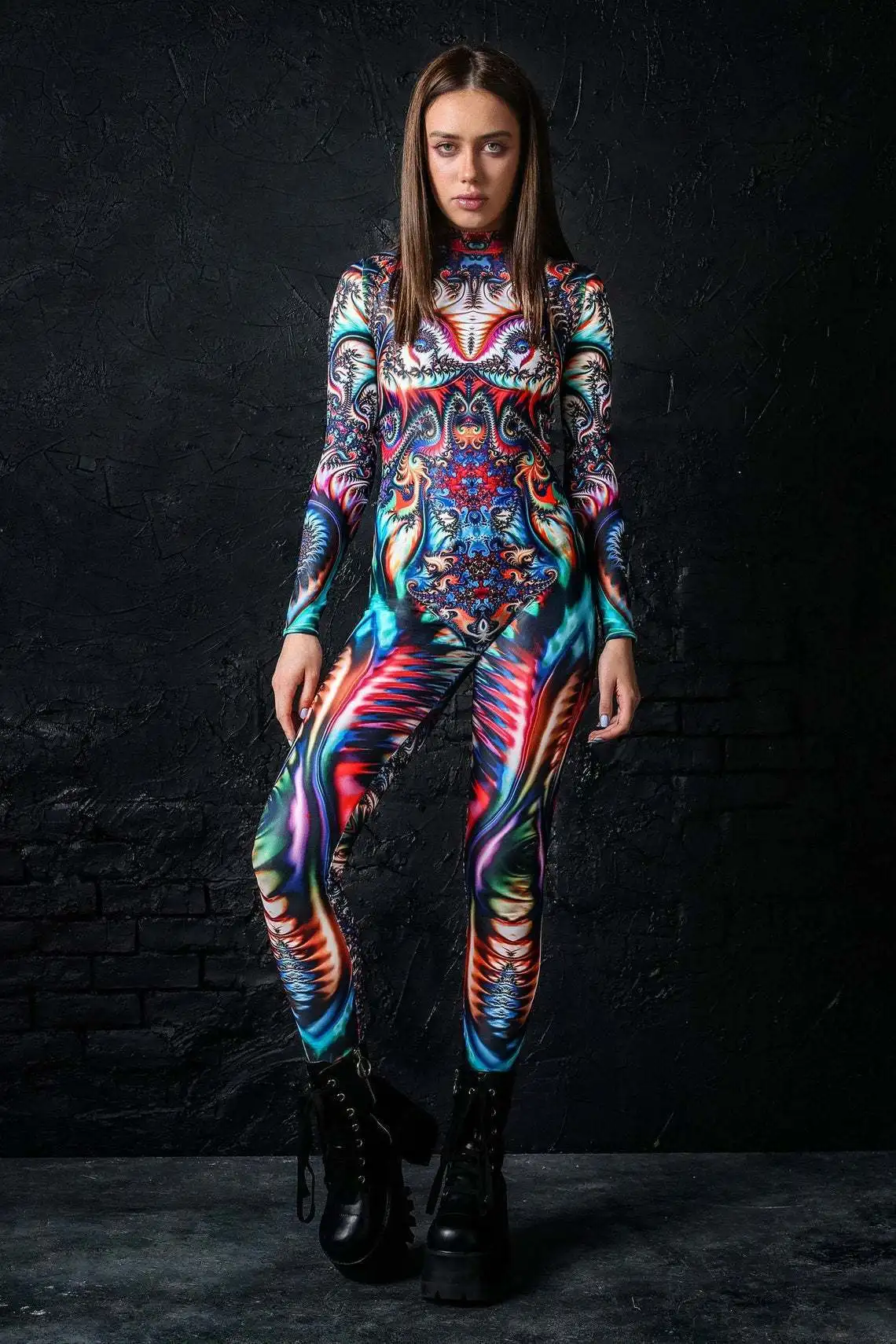 

Female Snake Pattern Skeleton Rose Punk 3D Bodysuit Catsuit Sexy Ladies Cosplay Costumes Jumpsuit Women Halloween Party Zentai