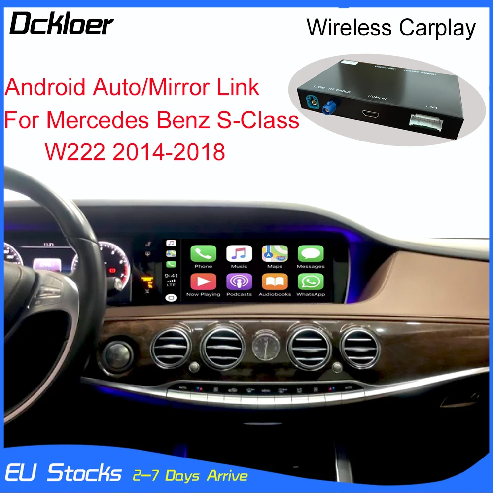 

Wireless Radio CarPlay For Mercedes Benz S-Class W222 2014-2018 E-Class 2014 With Android Auto Mirror Link AirPlay Car Play