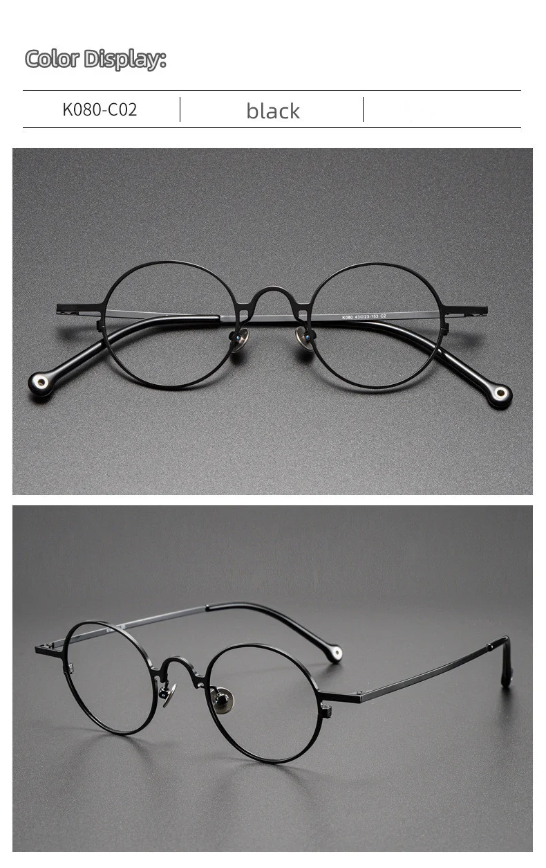2022 Ultraleicht Retro Kleine Runde Rahmen Reinem Titan Gläser Marke Design Photochrome Anti-Blau Licht Lesebrille Für Männer – Detail 12