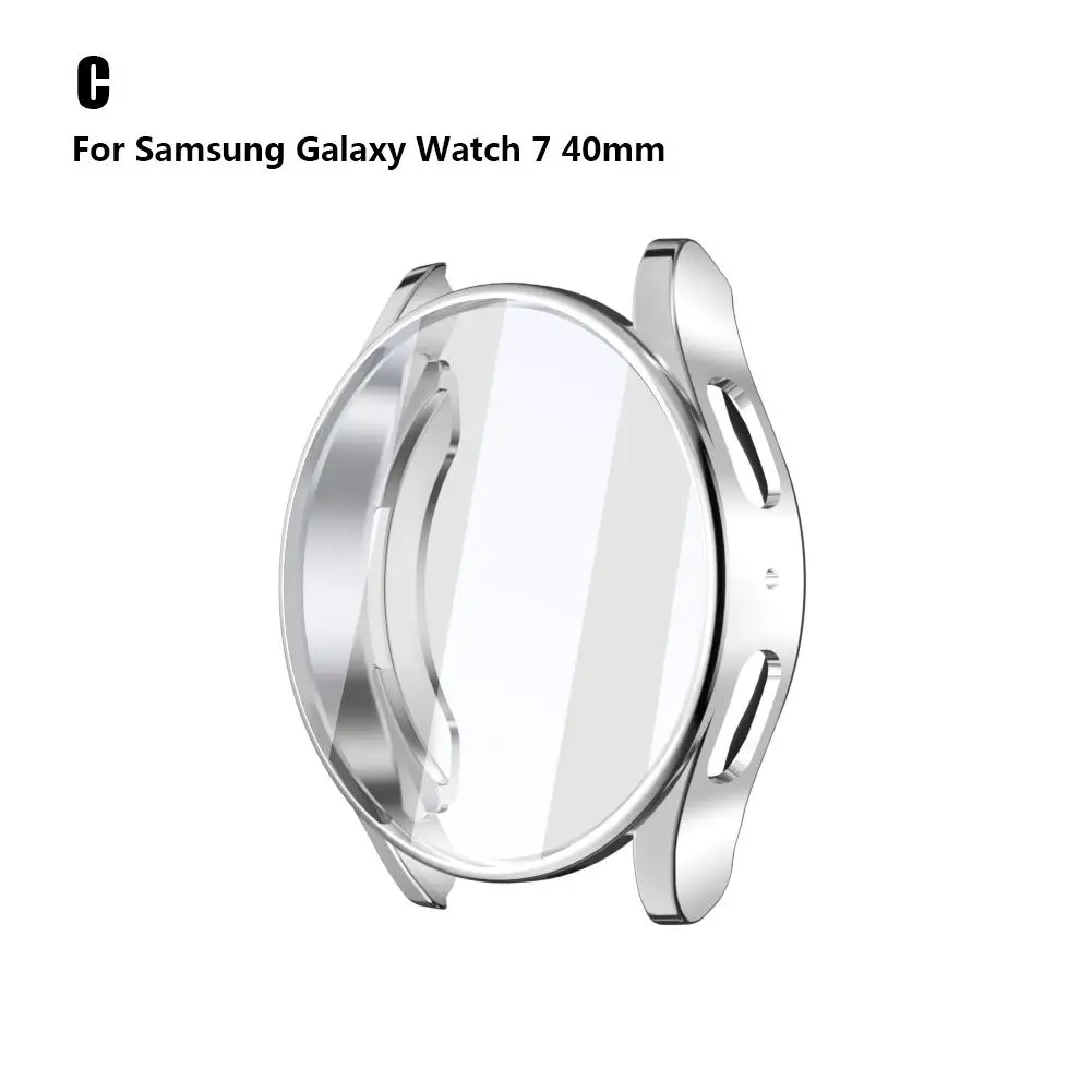 Защитный чехол для Samsung Galaxy Watch 7 4 5 6 40 мм 44 мм, чехол-бампер из силикона и ТПУ, полная защита экрана, аксессуары