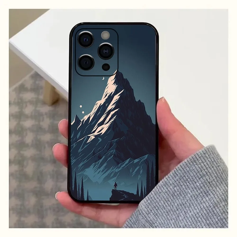 Everest mountain world first Phone Case For Apple iPhone 15,14,13,12,11,Pro,X,XS,Max,XR,Plus,Mini Soft Black Cover
