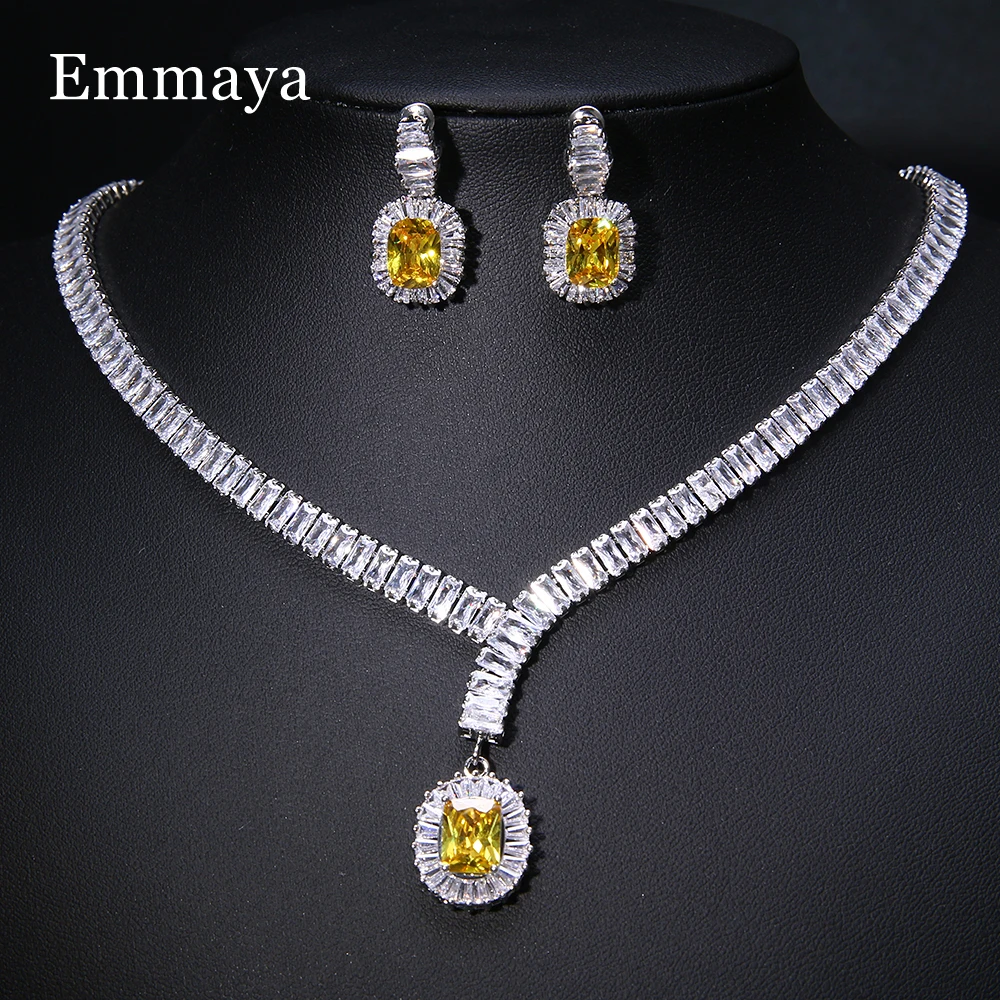 Emmaya New Arrival Geometry Shape Design Noble Cubic Zircon Jewelry Set For Women&Girls Fashion Banquet Fascinating Gift