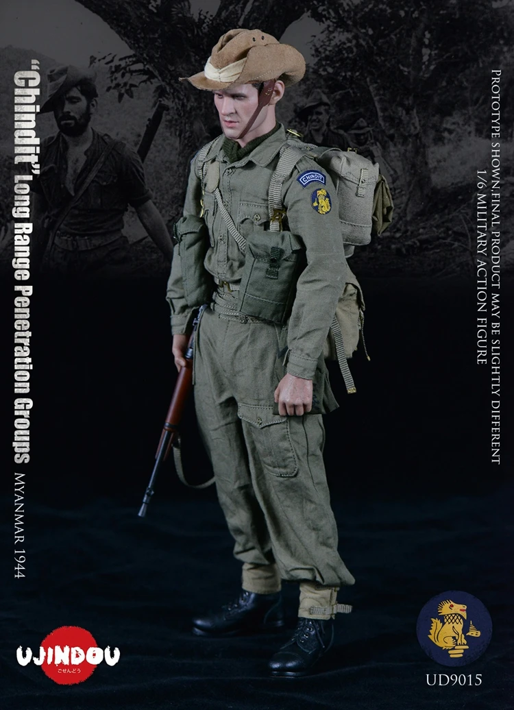 UJINDOU UD9015 1/6 Scale British Soldier Longrange Penetration Groups Myanmar 1944 Male Solider Action Figure Model Toys for Fan