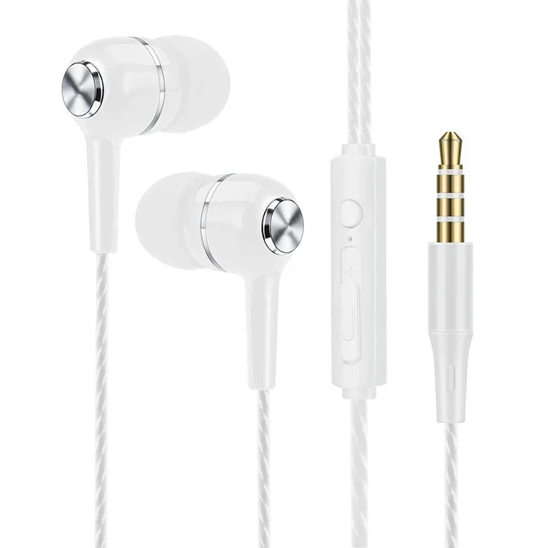 Universal 3.5mm Wired Headphones Sport Earbuds with Bass Phone Earphones Stereo Headset with Mic volume control Music Earphones