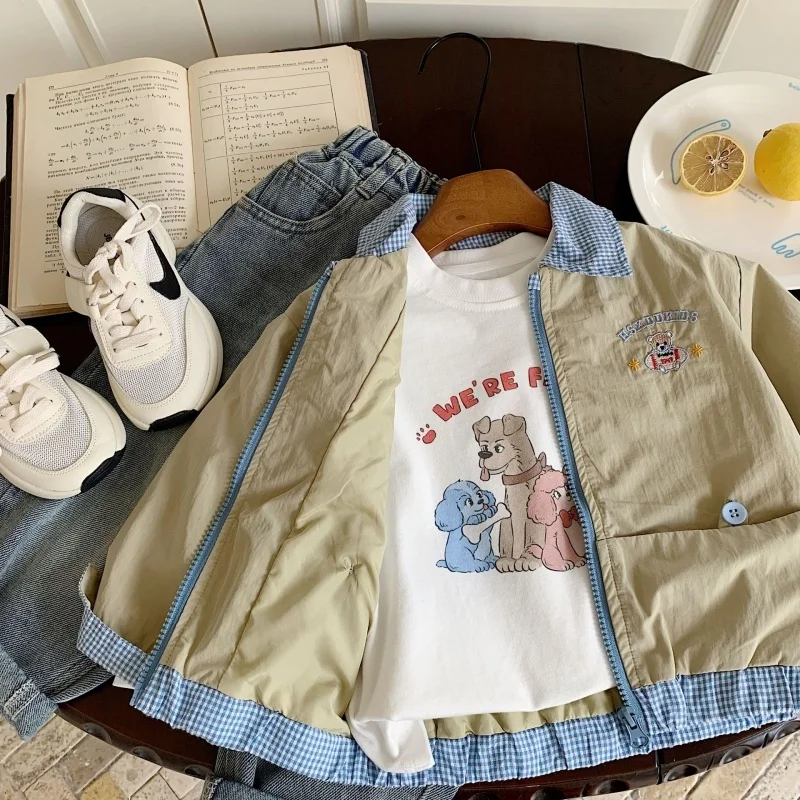 Cappotto da ragazzo Cappotto Giacca Frangivento 2025 Carino Primavera Autunno Cotone Capispalla antivento per adolescenti Taglie forti Abbigliamento per bambini