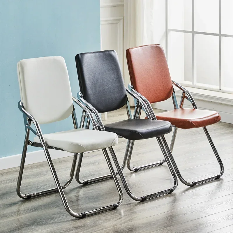 Simple Ergonomic Folding Chair: Light and Beautiful Home Backrest Chair, Soft Cushion, Ideal for Office and Conferences