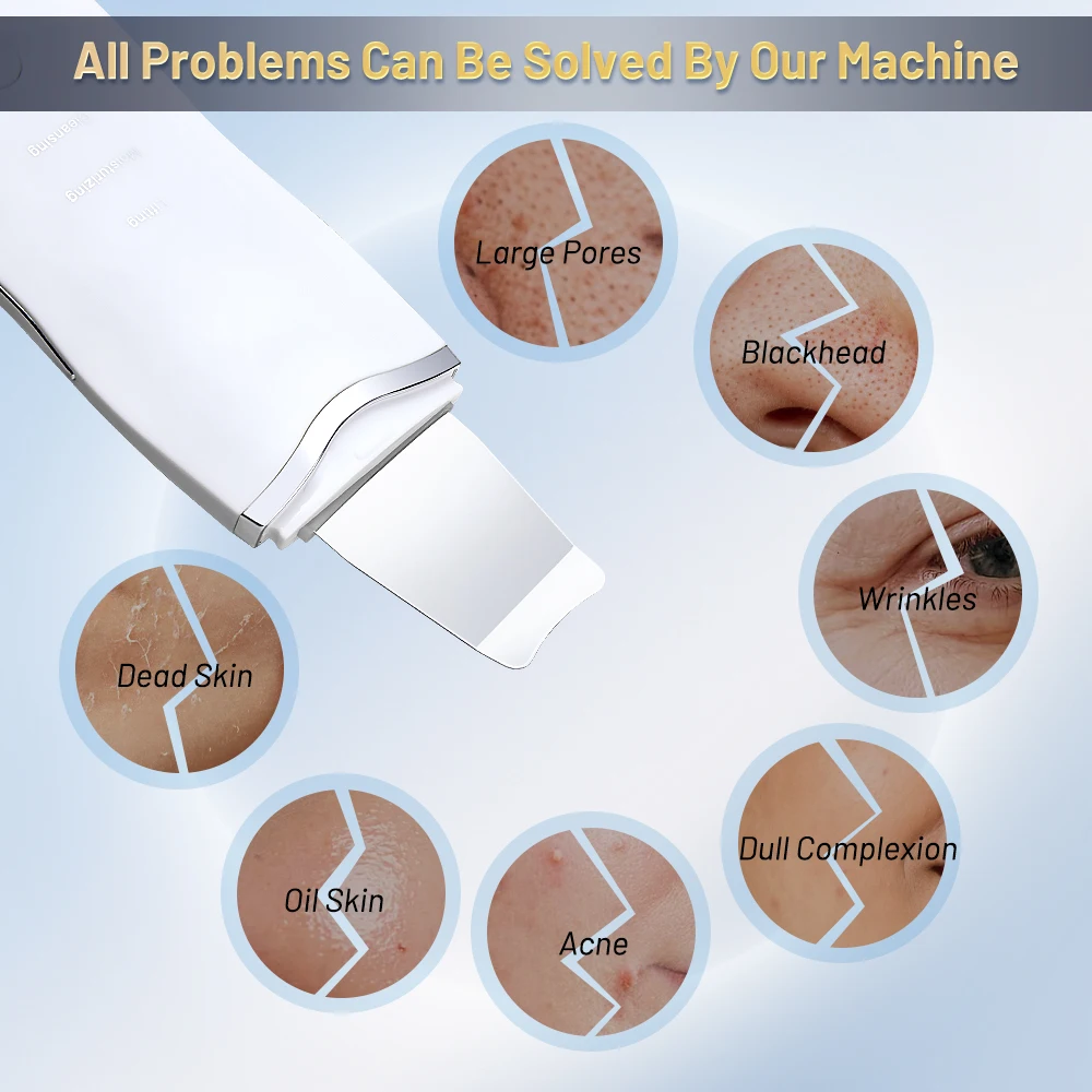 

Customizable Scrubber Ance Pore Cleaner Peeling Blackhead Remover Deep Face Cleaning Ultrasonic Ion Facial Shove