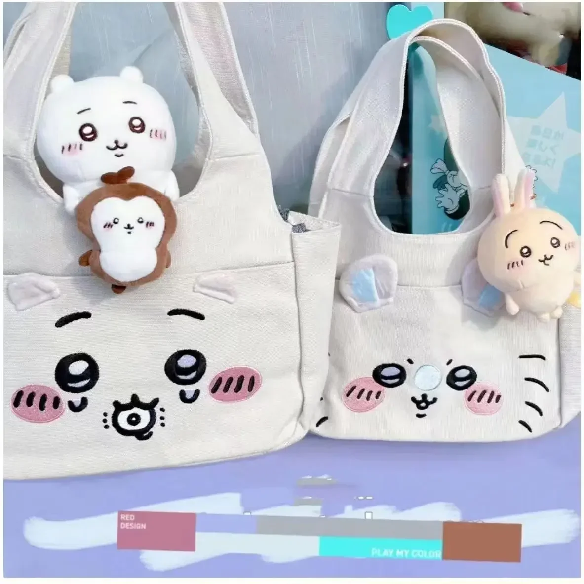 Bolsa de Lona Kawaii Japonesa, Bolsa Anime, Grande Capacidade, Sacos Bento Bordados, Desenhos Animados de Nagano, Nova Moda