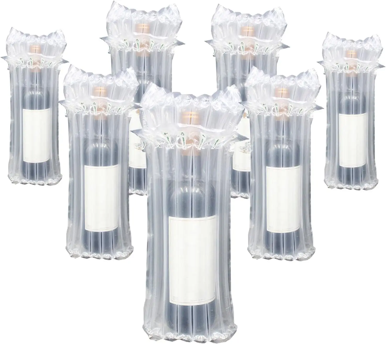 20 Wine Bottles Travel Protector Bag Inflatable Bubble Sleeve of 750ml Bottle Package Bubble Wrap for Airplane Safe Shipping