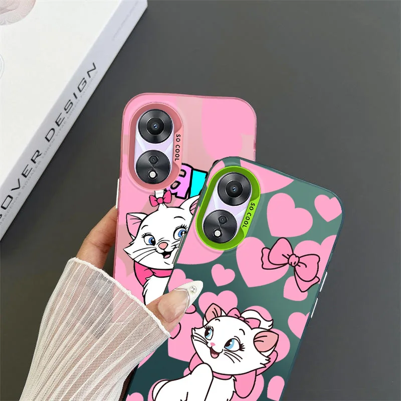 เคสโทรศัพท์สีสันสดใสลาย Disney Marie Cat สำหรับ OPPO A 31 37 38 55 57 58 74 76 94 98 Reno 6 7 8 Z T PRO