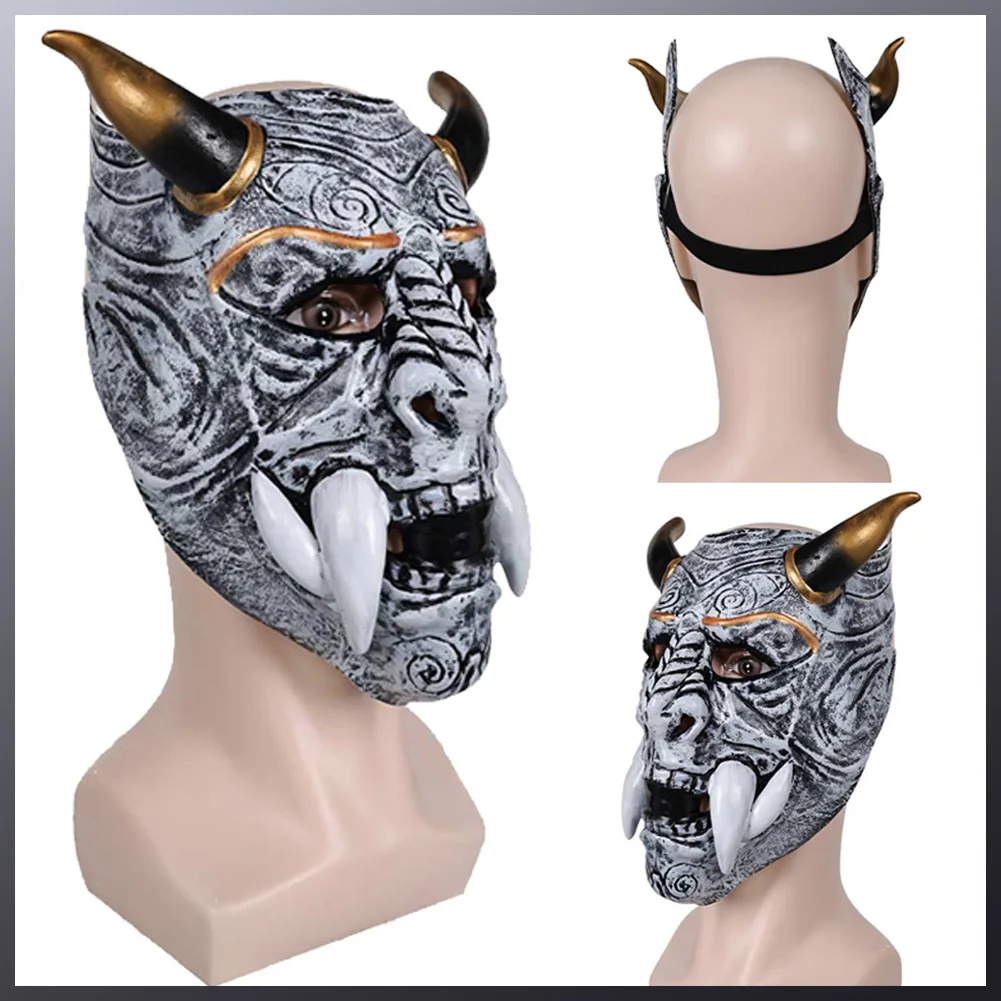 Máscara Hannya assustadora para adultos, RPG de fantasma japonês, fantasia de cosplay anime, capacete de festa fantasia, acessórios de Halloween, atacado