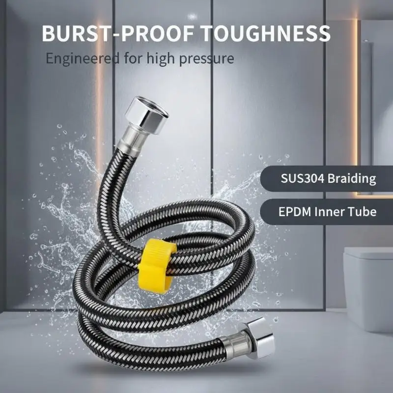 304 Stainless Steel Faucet Braided Water Pipe 1/2 Inch Hot And Cold Water Faucet Inlet Hose Heater Flexible Connecting Pipe