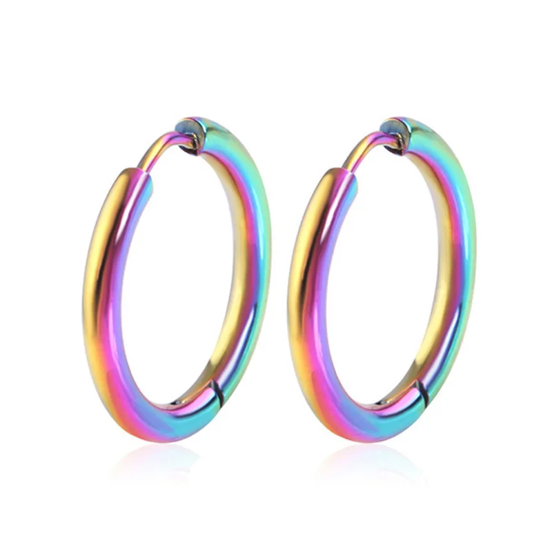1 Paar Damen/Herren Edelstahl Kleine Creolen Ohrringe Piercing Ohrknorpel Tragus Einfache Dünne Kreise Antiallergische Ohrclips