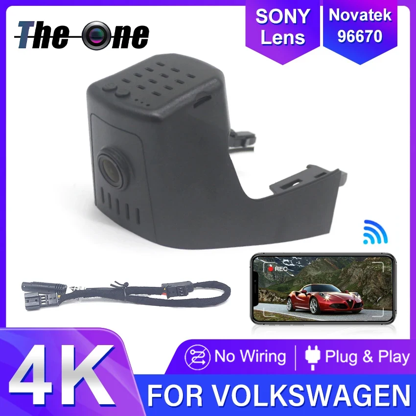 New! Car DVR Wifi Video Recorder Dash Cam Camera Easy Installation For Volkswagen VW Touareg Cr7 2019-2025 Dashcam 4K 2160P