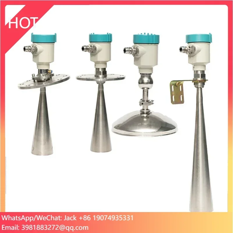 Tank Radar Level Sensor Silo Radar Level Gauge Transmitter River Water  Radar Liquid Level Meter Dc24v Four-wire System