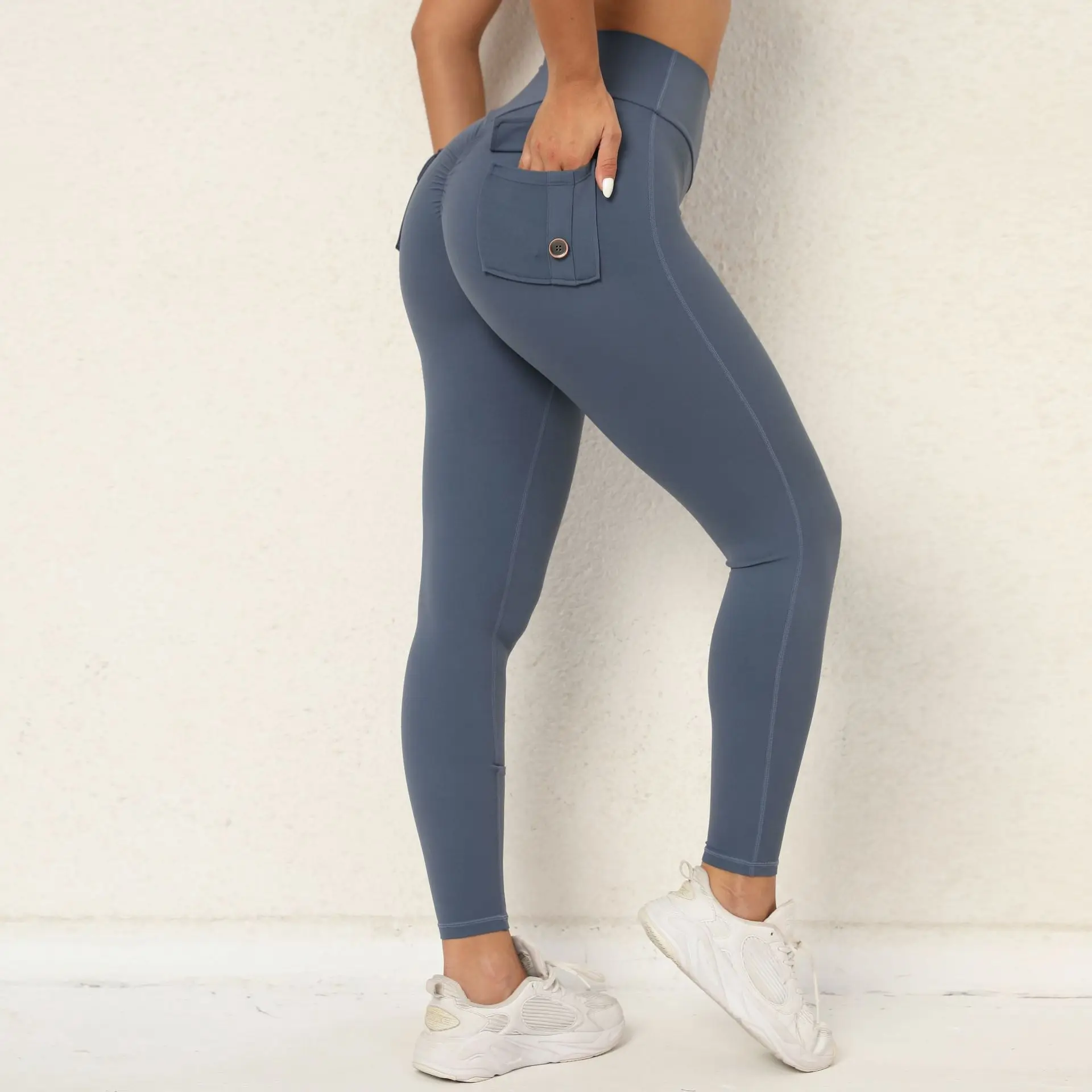 Women Leggings Fitness Cargo Pants High Waist Leggins With Pocket Push Up Pants Quick Dry Workout Casual Running Sports Pants