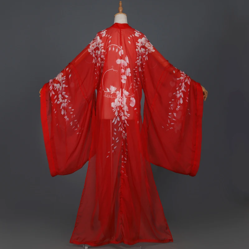 Китайский кардиган Hanfu с цветочным рисунком, искусственное пальто, классическая одежда для народных танцев, костюм для косплея и сцены