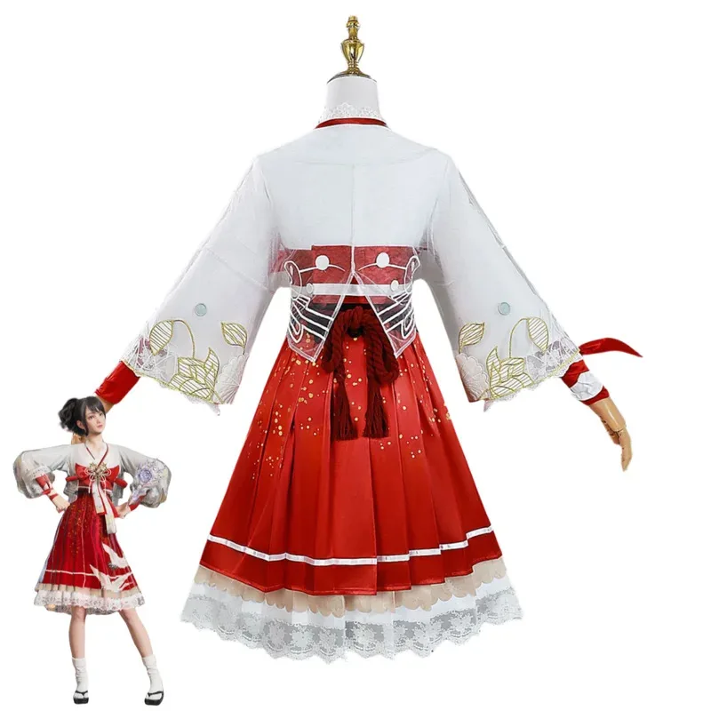 Игра Naraka: Bladepoint Kurimi, карнавальный костюм, красное платье в китайском стиле, парик Лолиты с бантом, женские сексуальные милые костюмы для вечеринок; 2k,j'