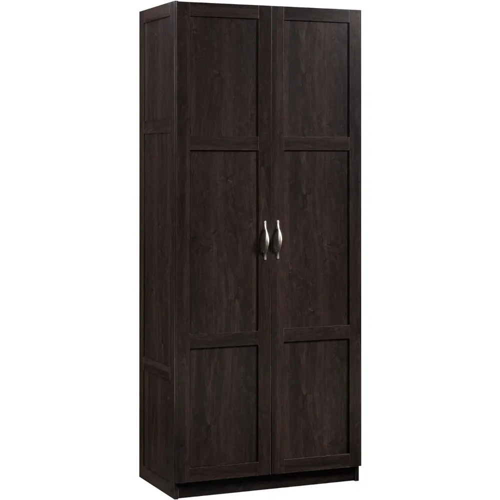 Portable Wardrobe for Clothes Closet for Room Storage Cabinet/ Pantry Cabinets Cinnamon Cherry Finish Assembly Multifunctional