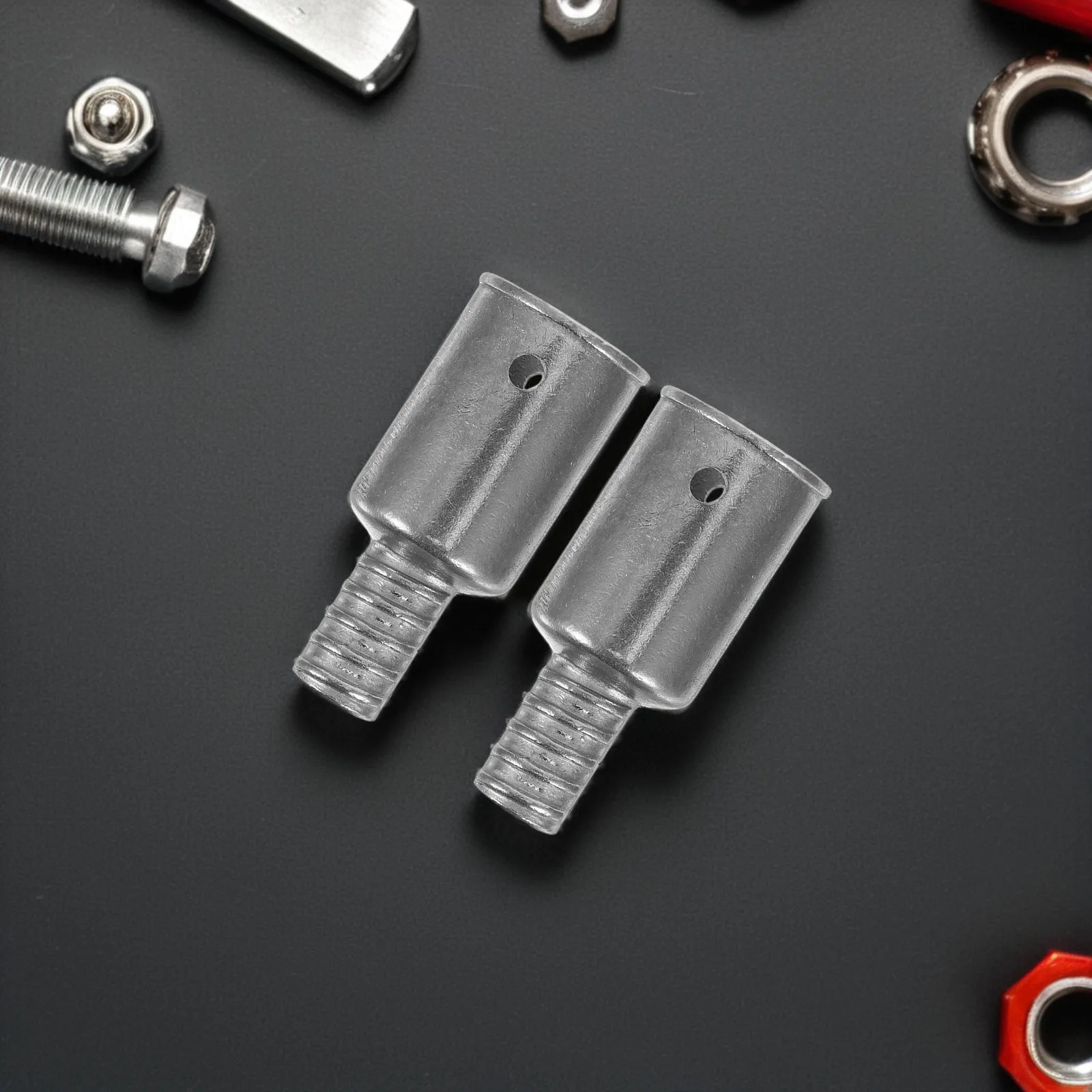 2Pcs Thread Metal Handle Adapter Heavy-Duty Telescopic Pole Fitting Extension Rod Repair Universal Pole Tip