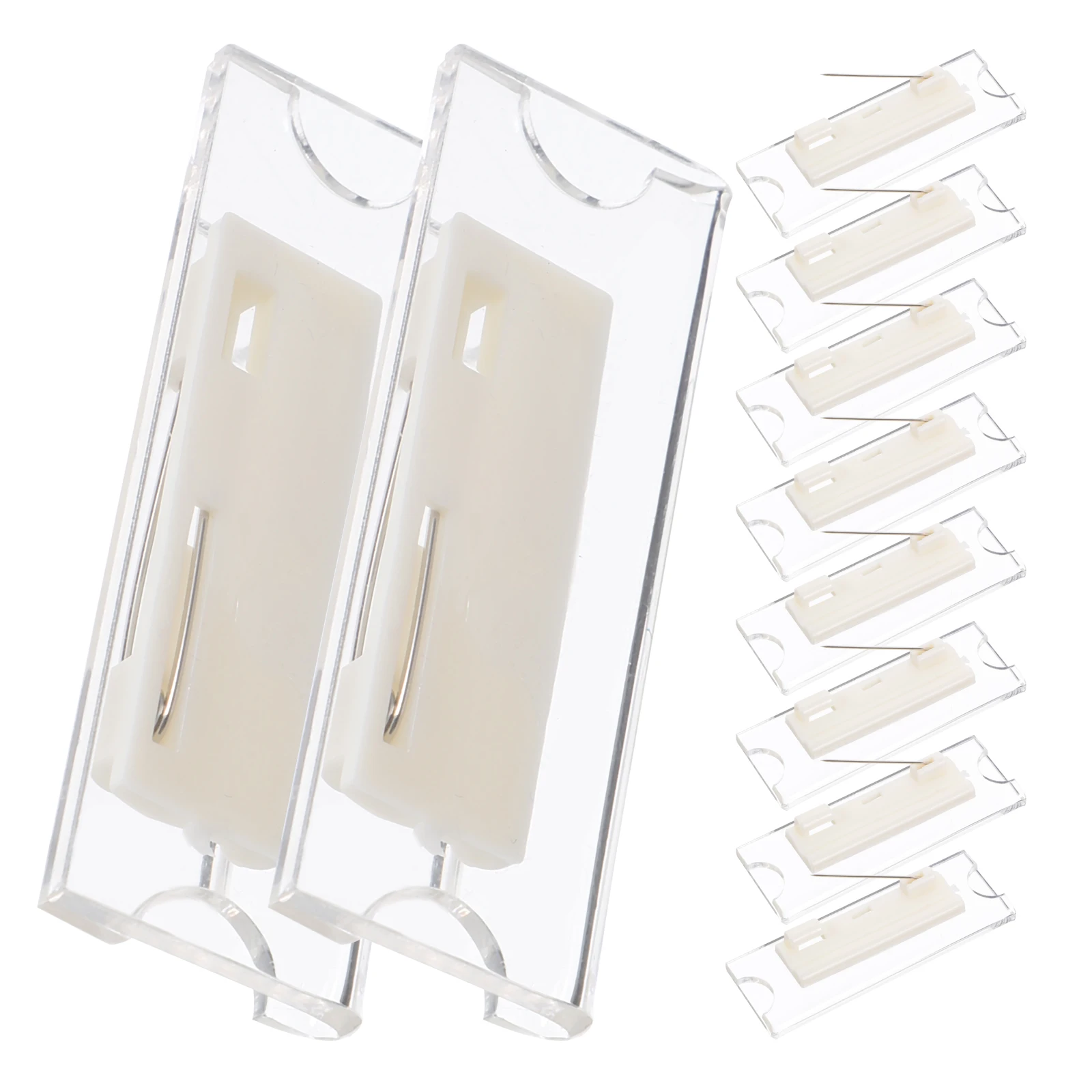 

10pcs Acrylic Insert Card Badge Name Holders Transparent ID Tags for Office Hotel School Employee Lanyard Cards 70x20mm Pin