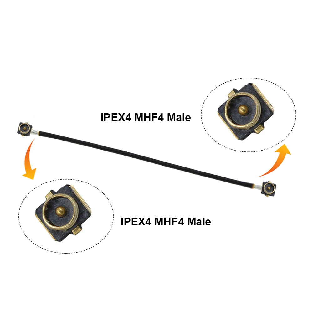 2PCS 4 4 Male to 4 Female  Connector RF0.81 RF Coaxial Pigtail Jumper WIFI 3G 4G Extension Cord Cable 5cm 10cm