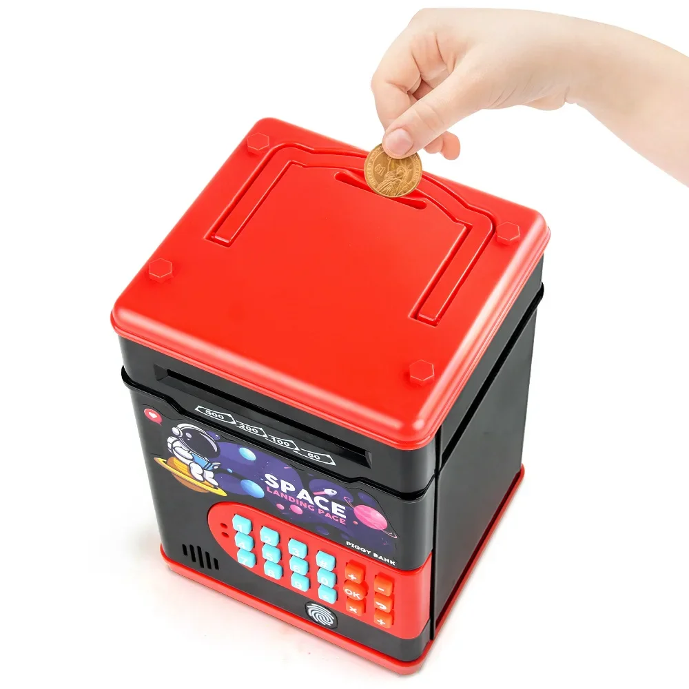 Simulated Home Smart Sensing Electronic Fingerprint Password Box Money Storage Can Smart Money Storage Can Toy