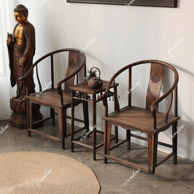 Three-piece master chair coffee table combination solid wood Chinese antique Ming and Qing classical style  TF