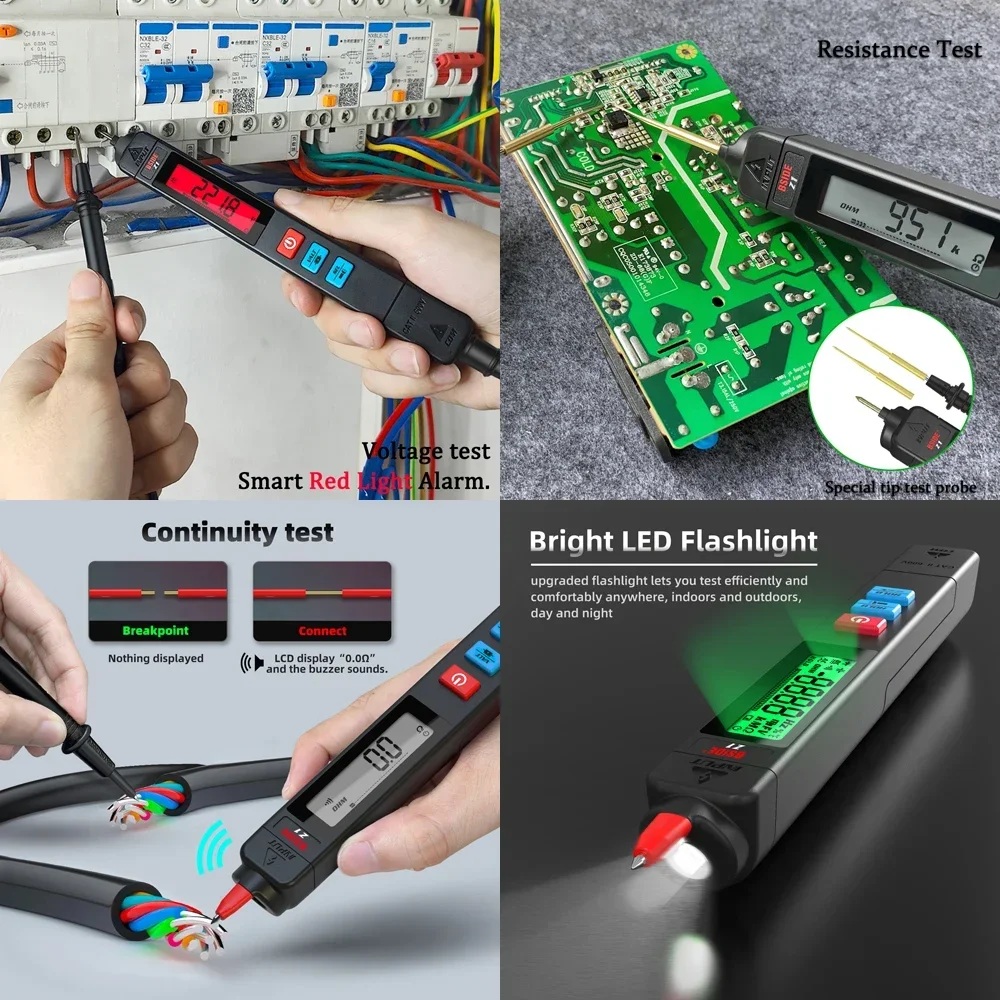 BSIDE Z1 Z5 Voltage Detector Tester Non-contact Smart Electric pen NCV Live wire Continuity test Ohm Hz DC AC Digital Multimeter