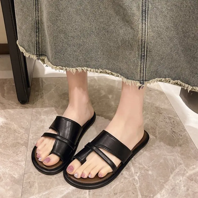 

2024 Summer Gladiator Women Slippes Fashion Elegant Clip Toe Flats Slides Shoes Ladies Casual Beach Flip Flops Sandalias New