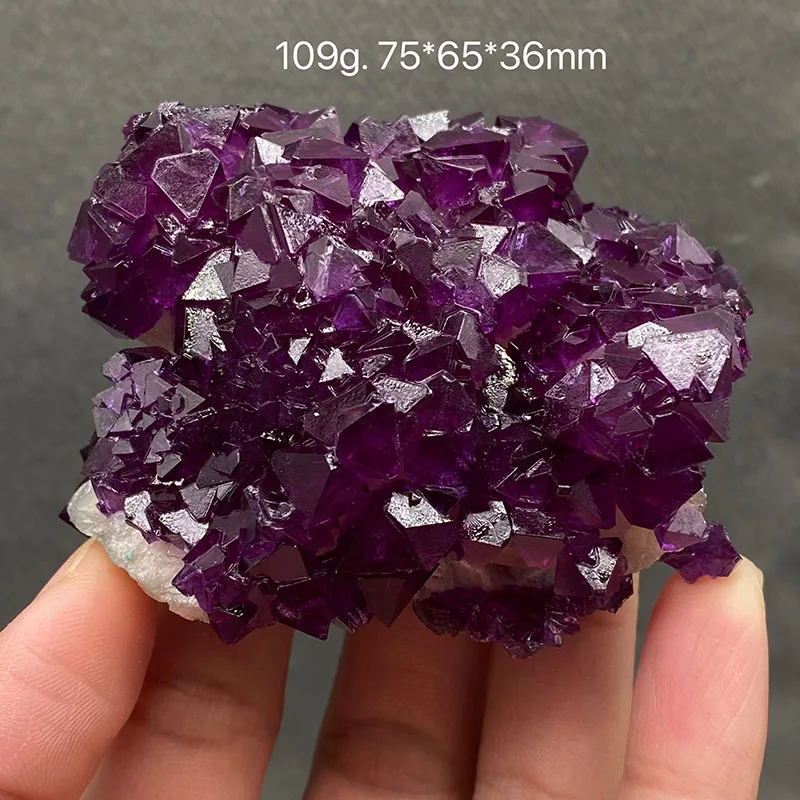 100% natural Purple edged  fluorite raw stone mineral specimen healing crystal gem collection