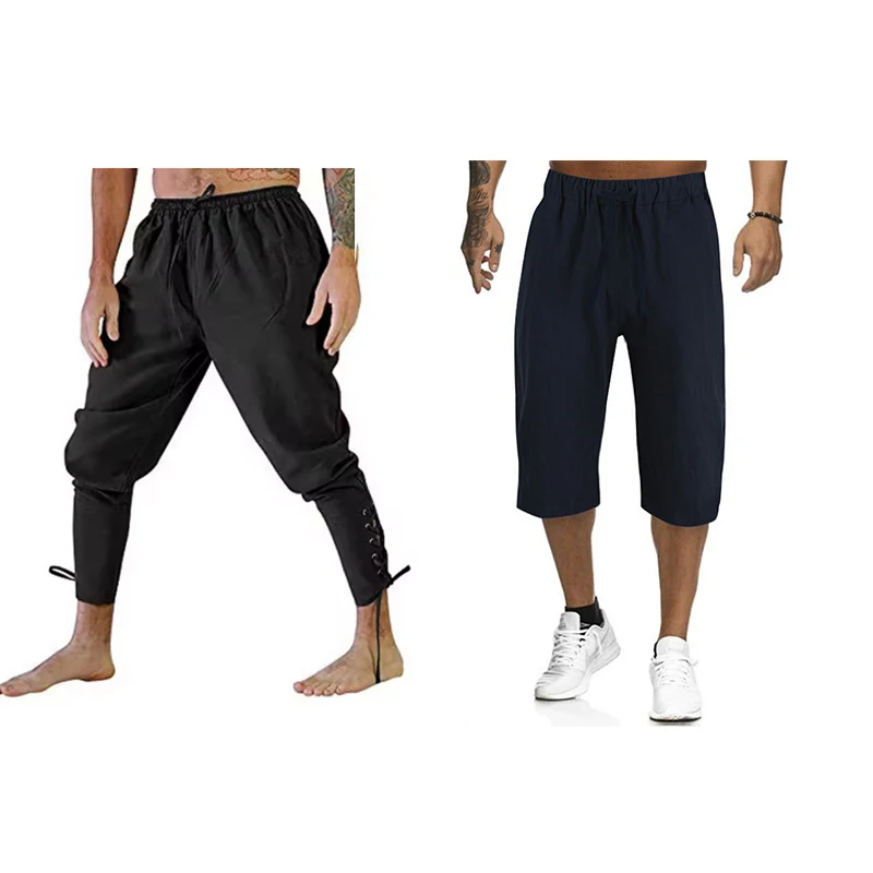 

Medieval Pants Viking Pirate Costume For Men Women Pirate Trousers Lace Up Renaissance Pants Brown Black Plus Size Halloween