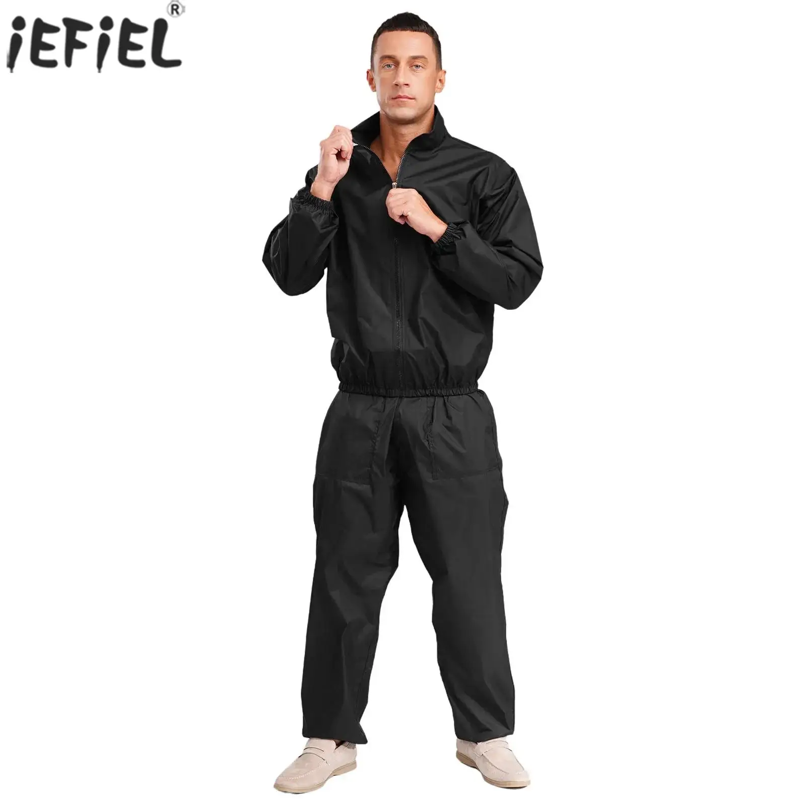 

Sauna Workout Quick Dry Sport Sweatsuit Men Long Sleeves Shirt Coat And Pants Set Weight Loss Gym Jogging Sport Causal Suit