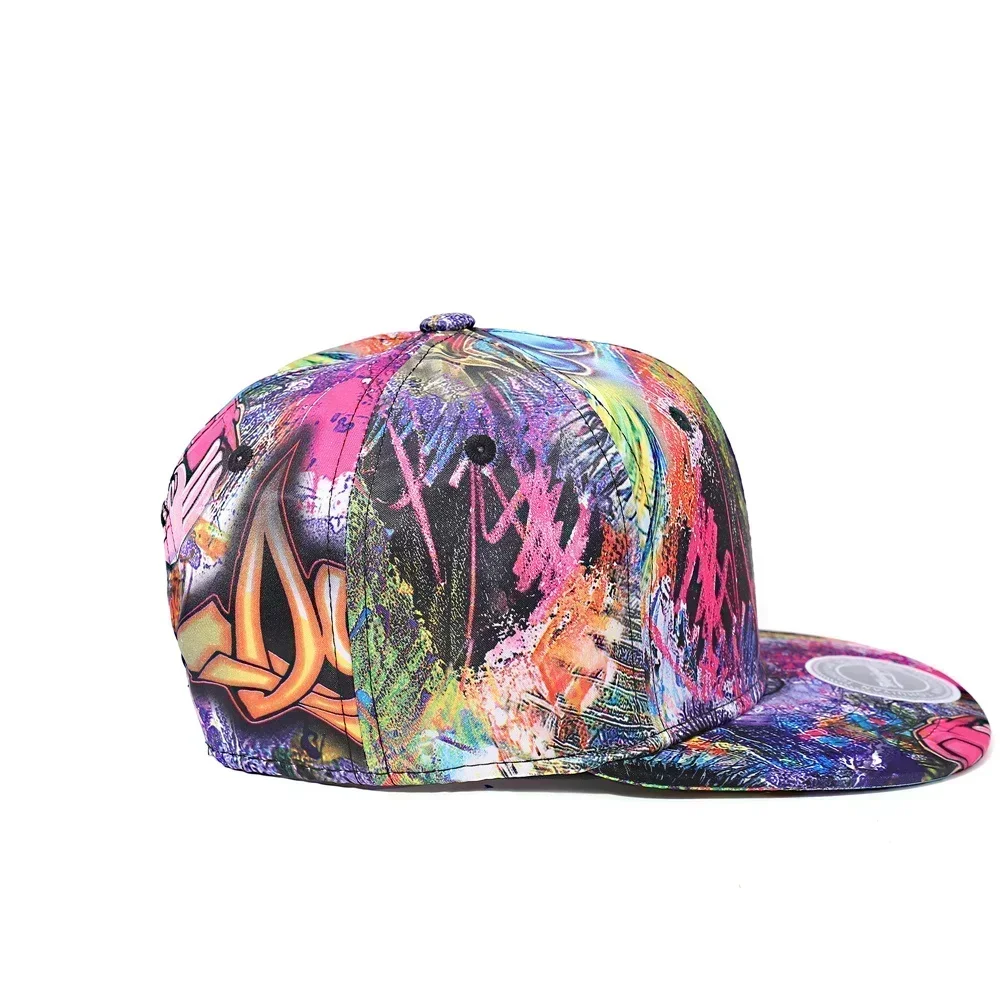 2024 Graffiti Printing Baseball Cap Men Bones Snapback Hat Women Flat Visor Hip Hop Caps Streetwear Sun Hats Random Pattern