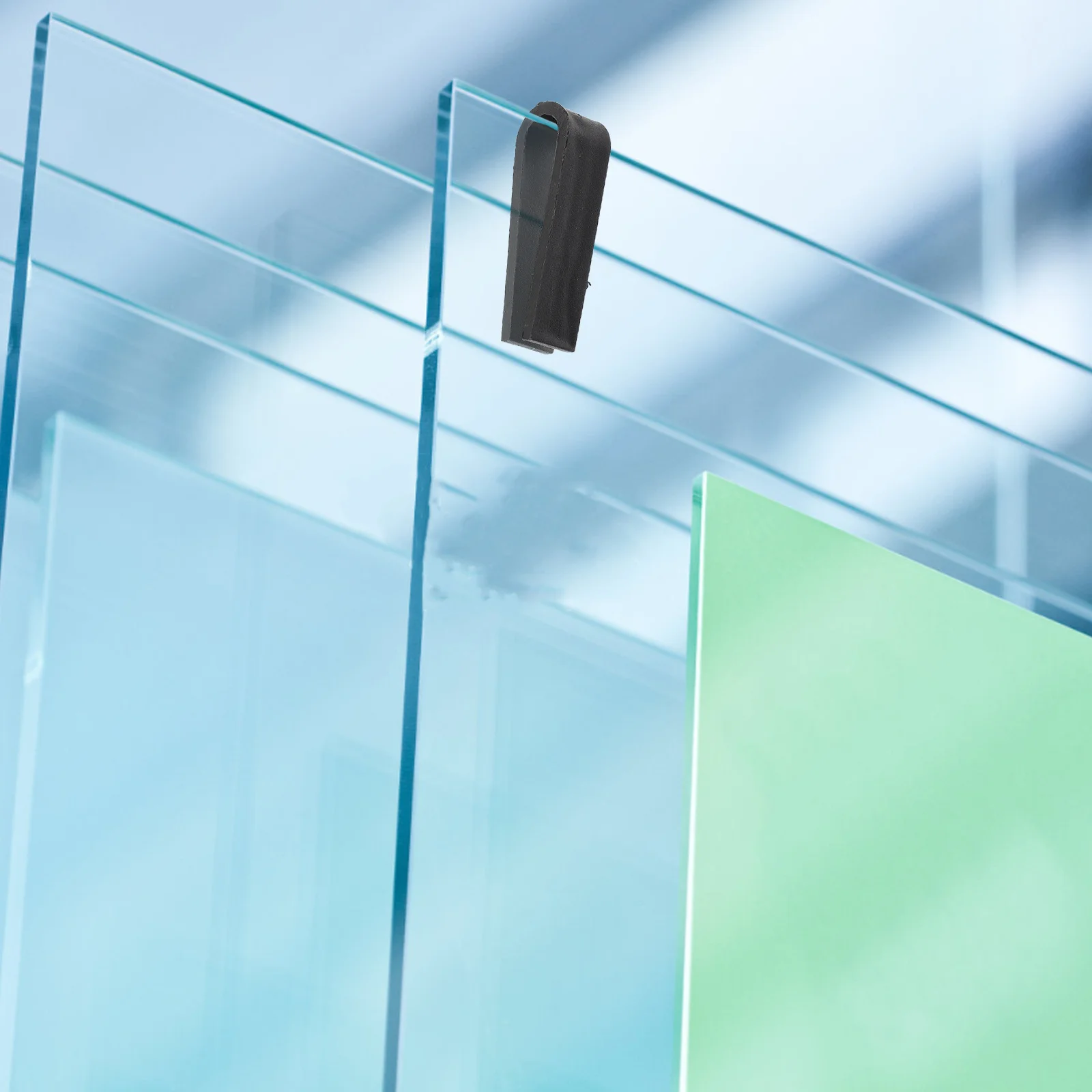 

100pcs Mirror Fixing Clips Black Plastic Glass Clamp Mount For Bathroom Cabinet Panel Durable Edge Protection Clip Kit