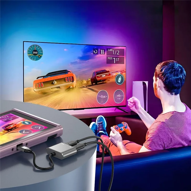 

B34B-USB C To AR Glasses And Charging Adapter For AIR/2 Supports Up To PD100W Fast Charging And 4K 60Hz Video Output