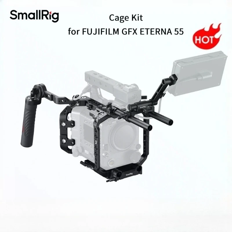 SmallRig Rig for Fujifilm GFX ETERNA 55, Top/Side Plates, Control Handle, Monitor Bracket, 15mm Rod Video Accessory 5341