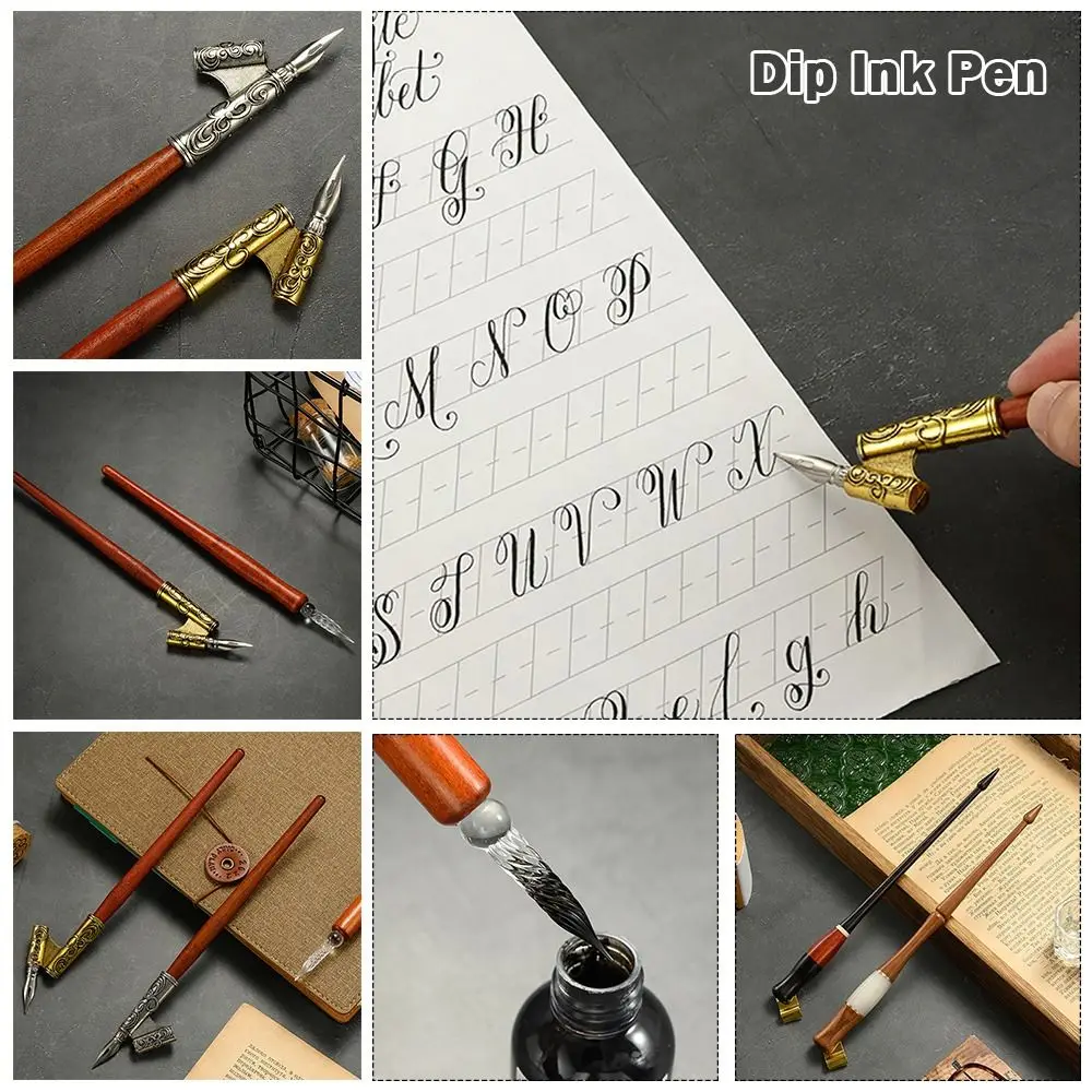 

1 шт. Высококачественная деревянная ручка-стилус для каллиграфии в винтажном стиле, с дизайном в стиле комиксов