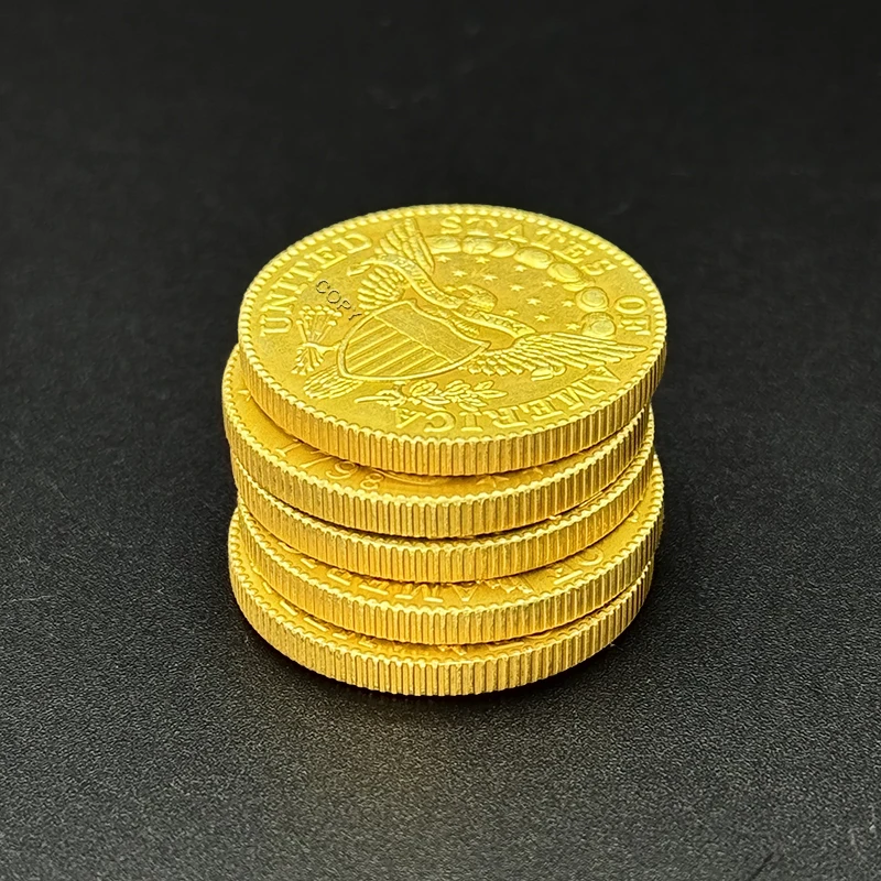 1 قطعة الولايات المتحدة 1796/1797/1798/1802/1804 قبعة يرتدي تمثال الحرية شعار النسر جمع التذكارية طبق الاصل عملة ذهبية #4