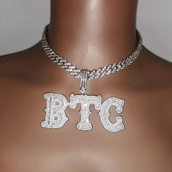 Customized Name  Necklace AAAA Zirconia  Baguette  Letters Cuban  Chain Hip Hop Necklaces For Men Women Hip Hop Jewelry