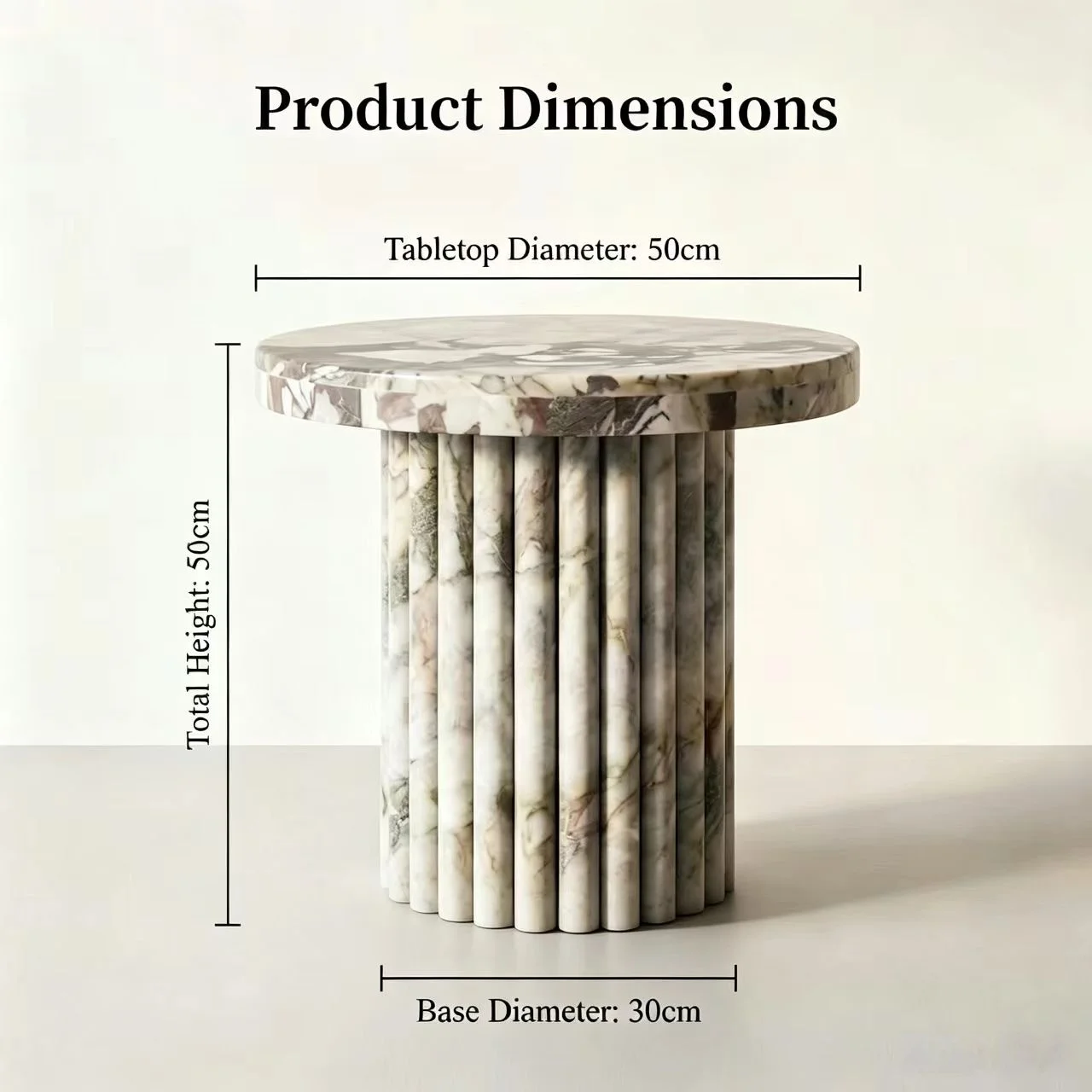 Modern Luxury Nordic Natural Stone Living Room Furniture Outdoor Round Violet Groove Base Marble Bed Bedroom Side Table